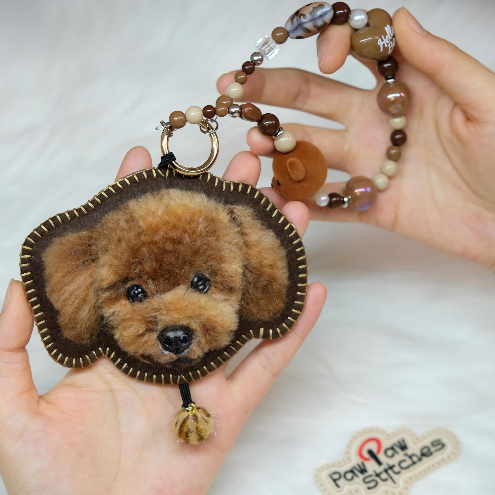 A car, A pet, A felt car charm holding an everlasting memory.