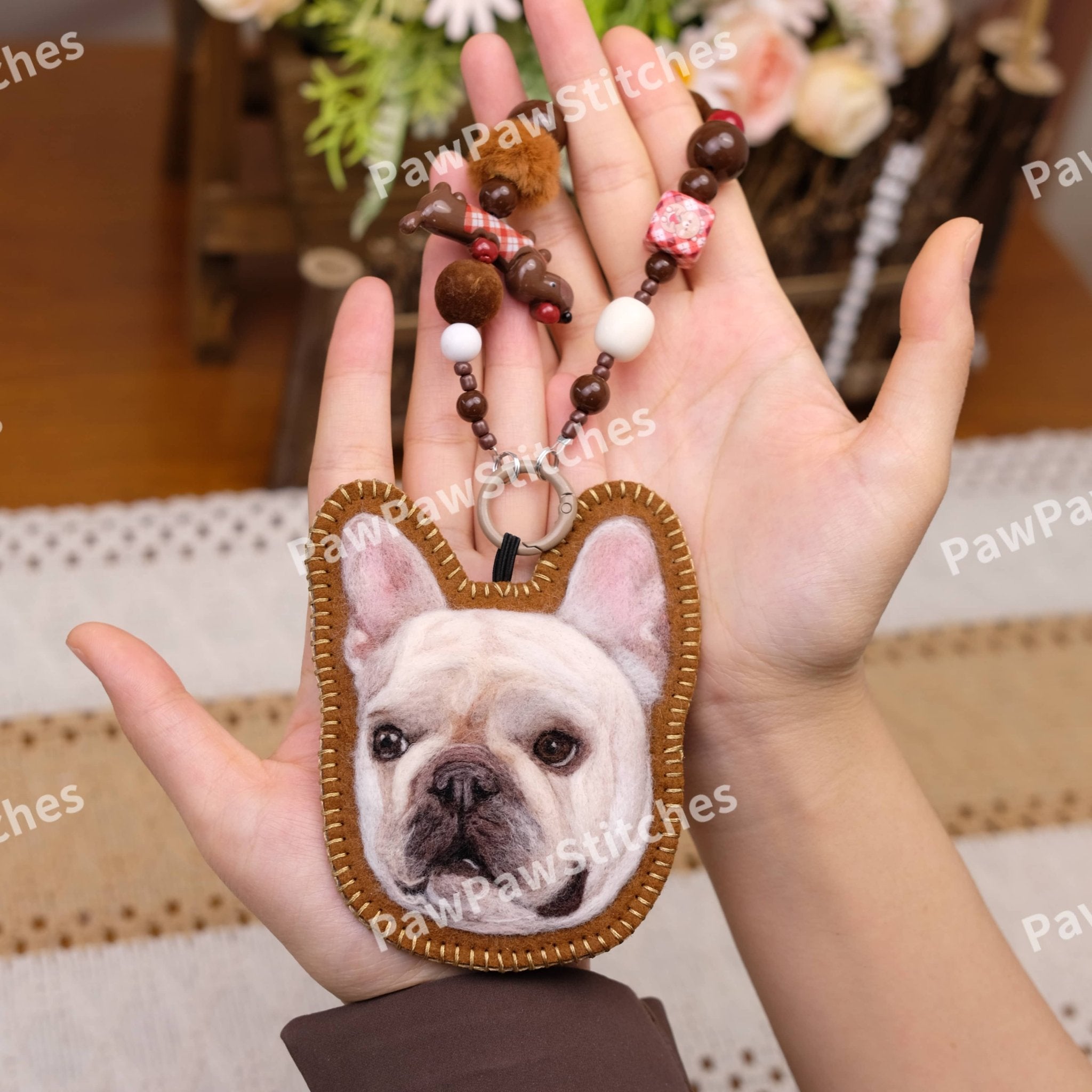 A Five-Year-Old Creamy French Bulldog Frozen in Time on Felt