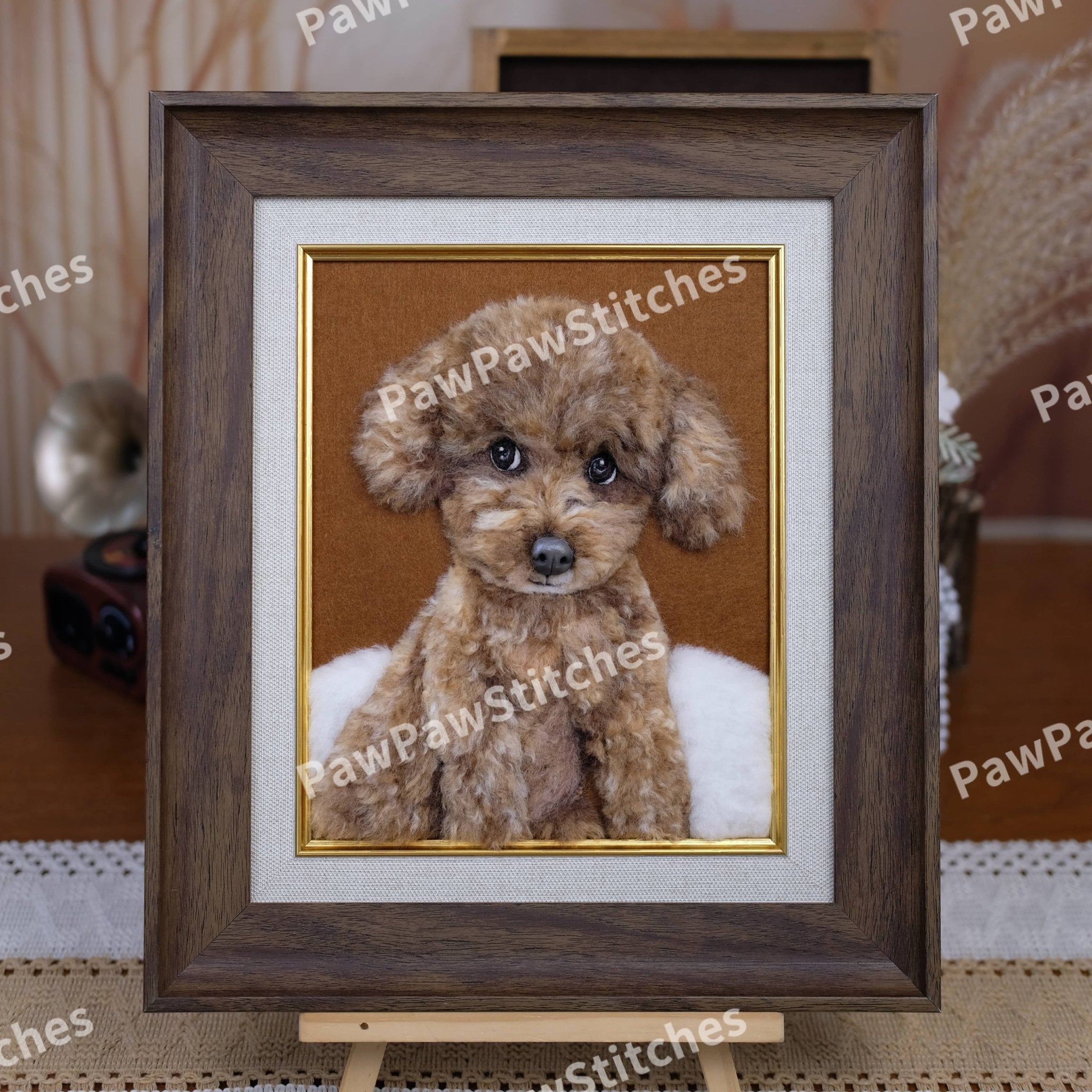 10-Inch Portrait of "Danjuan" (Brown Teddy): Imbuing the Artwork with Fur to Cherish Memories